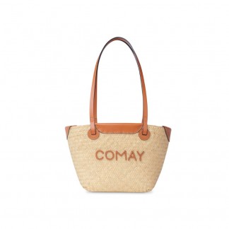 Túi " Amber small" sợi cỏ bàng Brown 30*10*H18cm